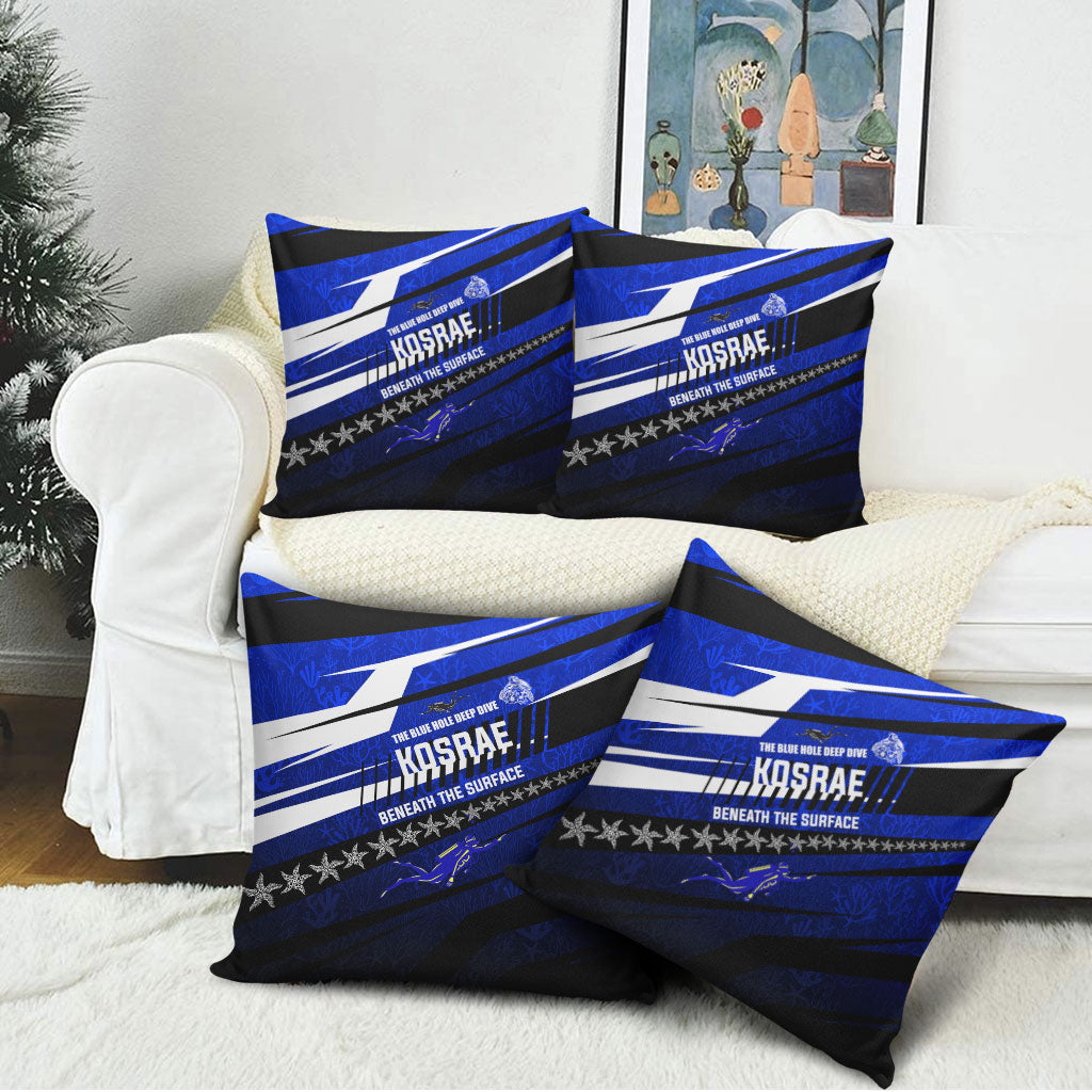 Kosrae Deep Sea Scuba Diving Pillow Cover Blue Hole Beneath The Surface Coral Reef Graphic Art