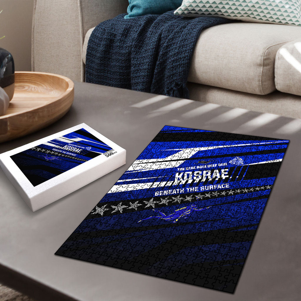 Kosrae Deep Sea Scuba Diving Puzzle Blue Hole Beneath The Surface Coral Reef Graphic Art