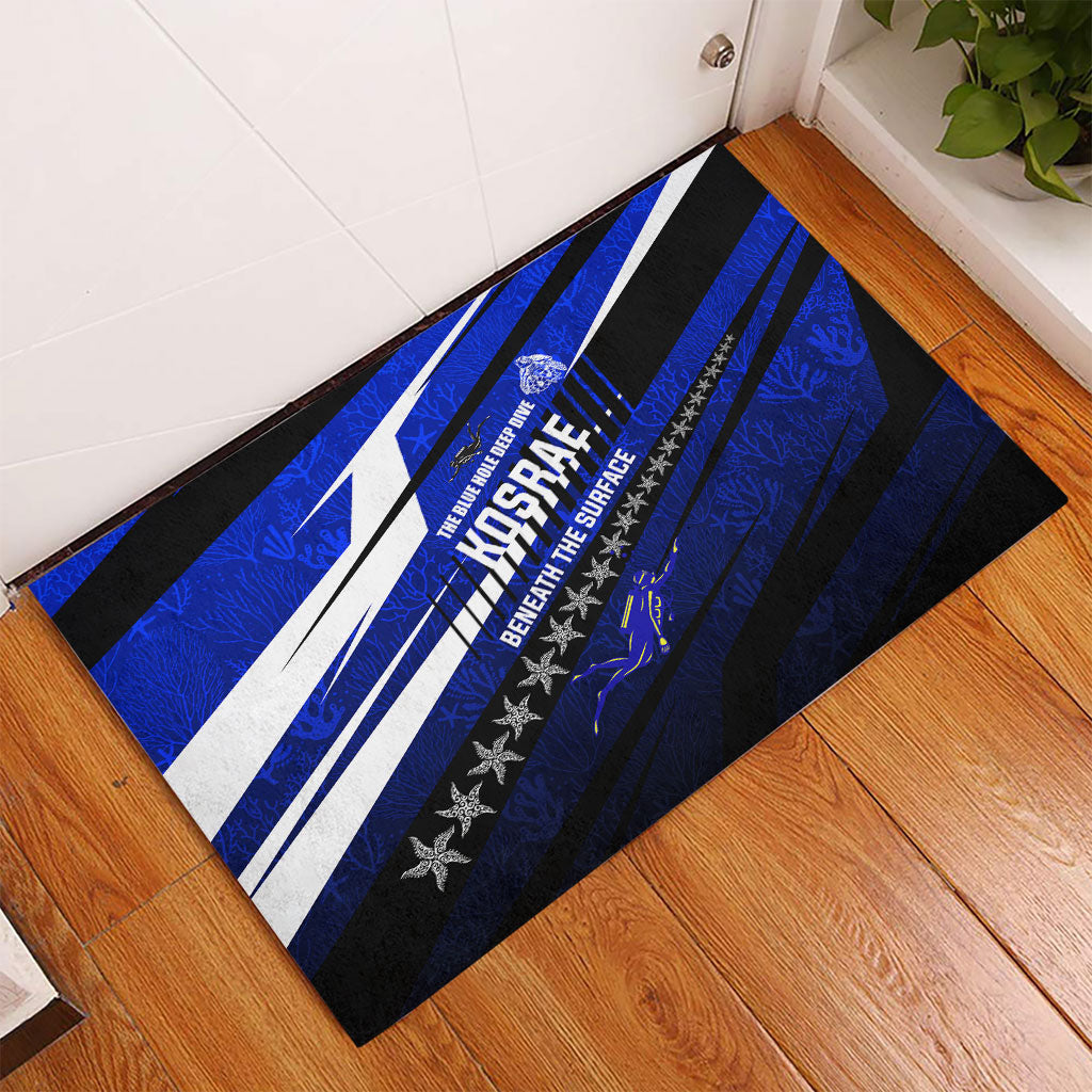 Kosrae Deep Sea Scuba Diving Rubber Doormat Blue Hole Beneath The Surface Coral Reef Graphic Art