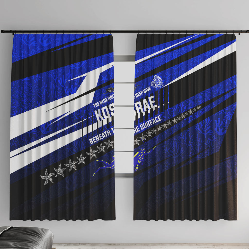 Kosrae Deep Sea Scuba Diving Window Curtain Blue Hole Beneath The Surface Coral Reef Graphic Art