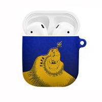 Kosrae Fafa Culinary Heritage AirPods Case Kosraean Gold Taro Tradition Illustration With Coconut Leaves