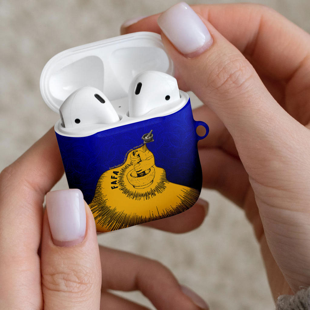 Kosrae Fafa Culinary Heritage AirPods Case Kosraean Gold Taro Tradition Illustration With Coconut Leaves