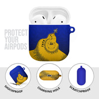 Kosrae Fafa Culinary Heritage AirPods Case Kosraean Gold Taro Tradition Illustration With Coconut Leaves
