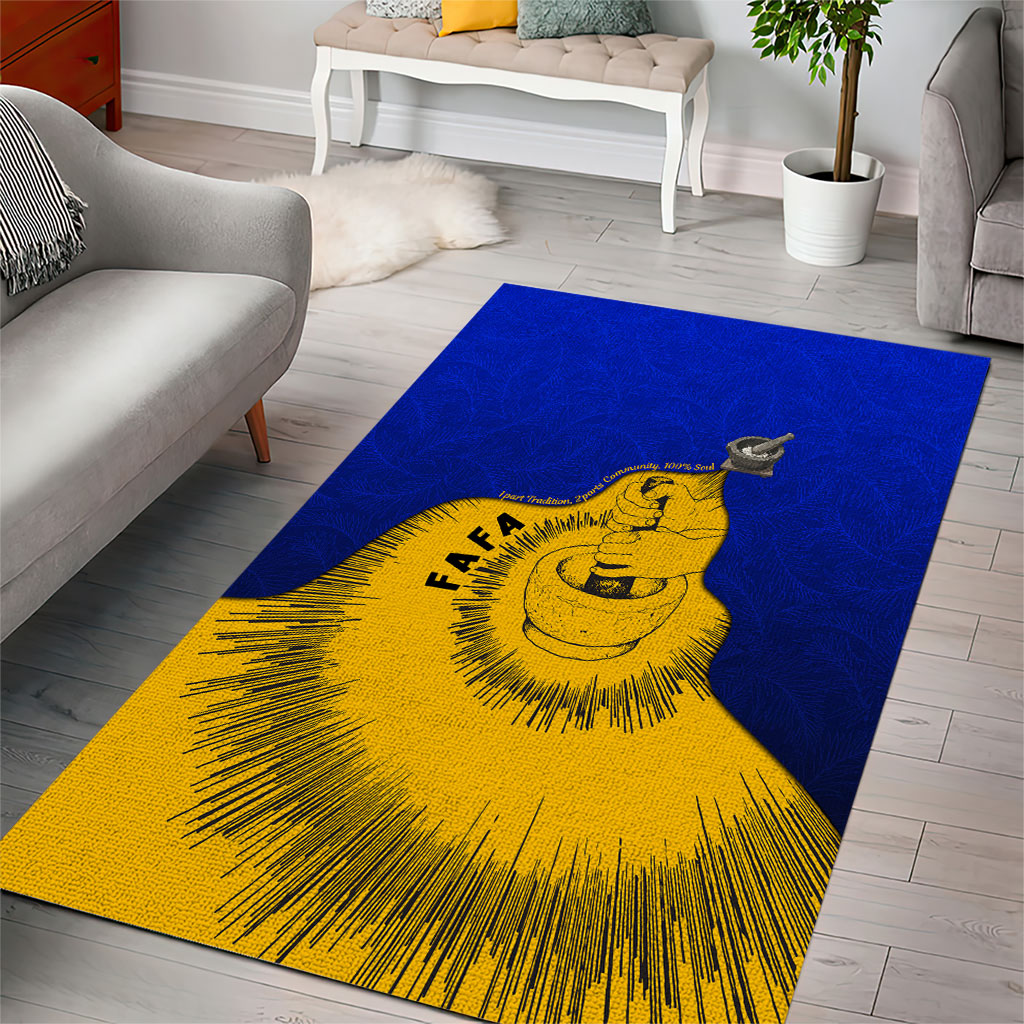 Kosrae Fafa Culinary Heritage Area Rug Kosraean Gold Taro Tradition Illustration With Coconut Leaves