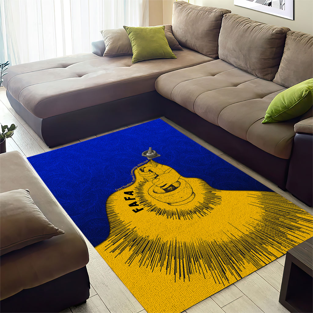 Kosrae Fafa Culinary Heritage Area Rug Kosraean Gold Taro Tradition Illustration With Coconut Leaves