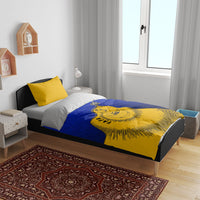 Kosrae Fafa Culinary Heritage Bedding Set Kosraean Gold Taro Tradition Illustration With Coconut Leaves