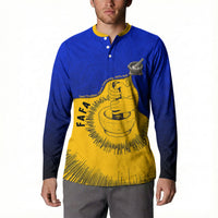 Kosrae Fafa Culinary Heritage Button Sweatshirt Kosraean Gold Taro Tradition Illustration With Coconut Leaves