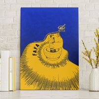 Kosrae Fafa Culinary Heritage Canvas Wall Art Kosraean Gold Taro Tradition Illustration With Coconut Leaves