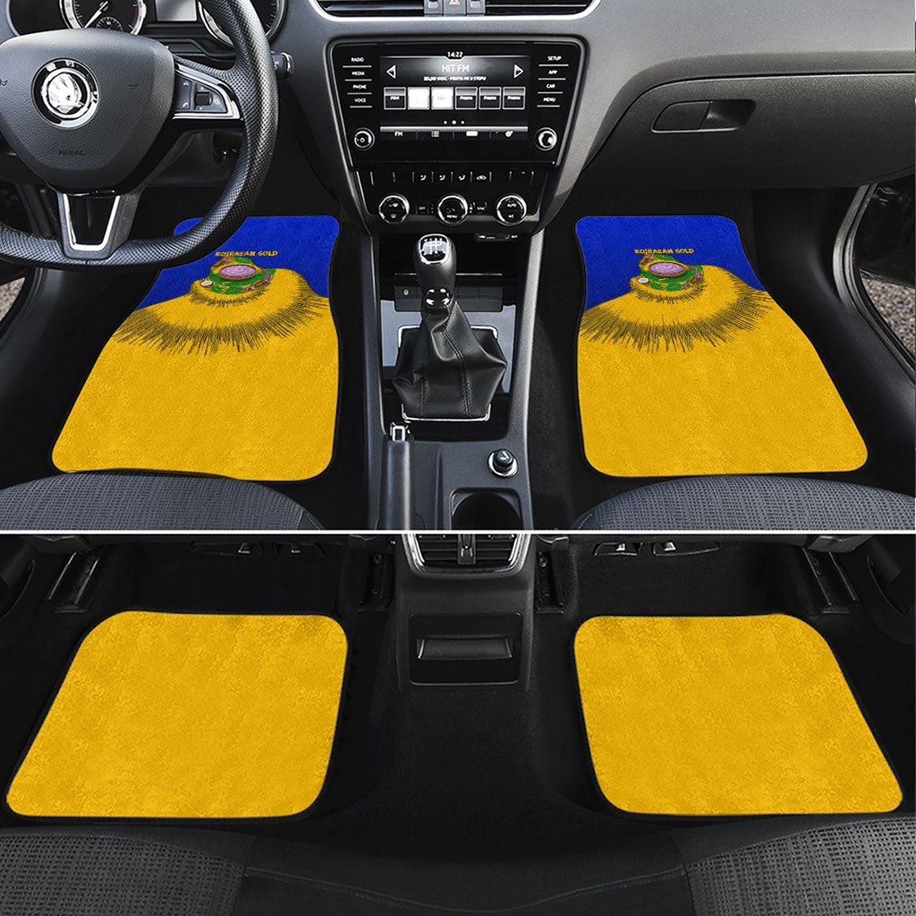 Kosrae Fafa Culinary Heritage Car Mats Kosraean Gold Taro Tradition Illustration With Coconut Leaves