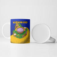 Kosrae Fafa Culinary Heritage Ceramic Mug Kosraean Gold Taro Tradition Illustration With Coconut Leaves
