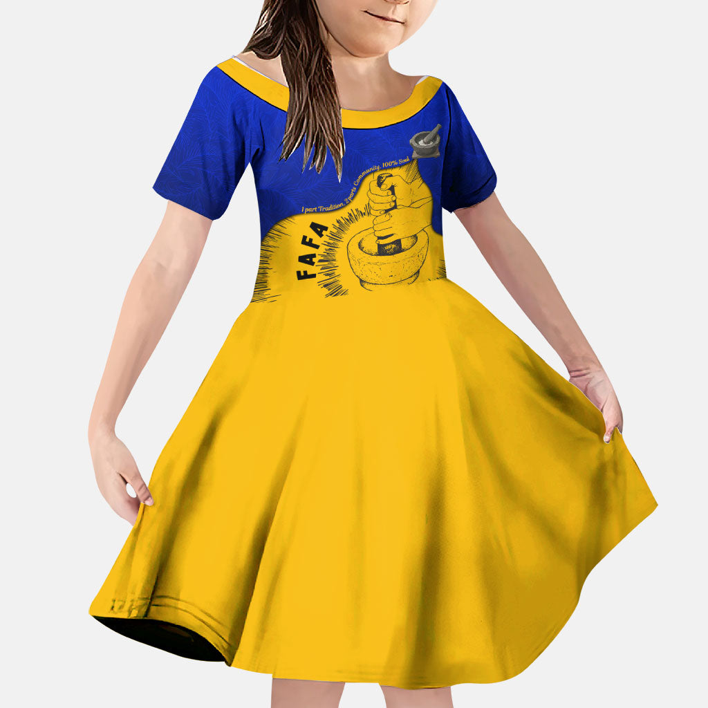 Kosrae Fafa Culinary Heritage Family Matching Mermaid Dress and Hawaiian Shirt Kosraean Gold Taro Tradition Illustration With Coconut Leaves
