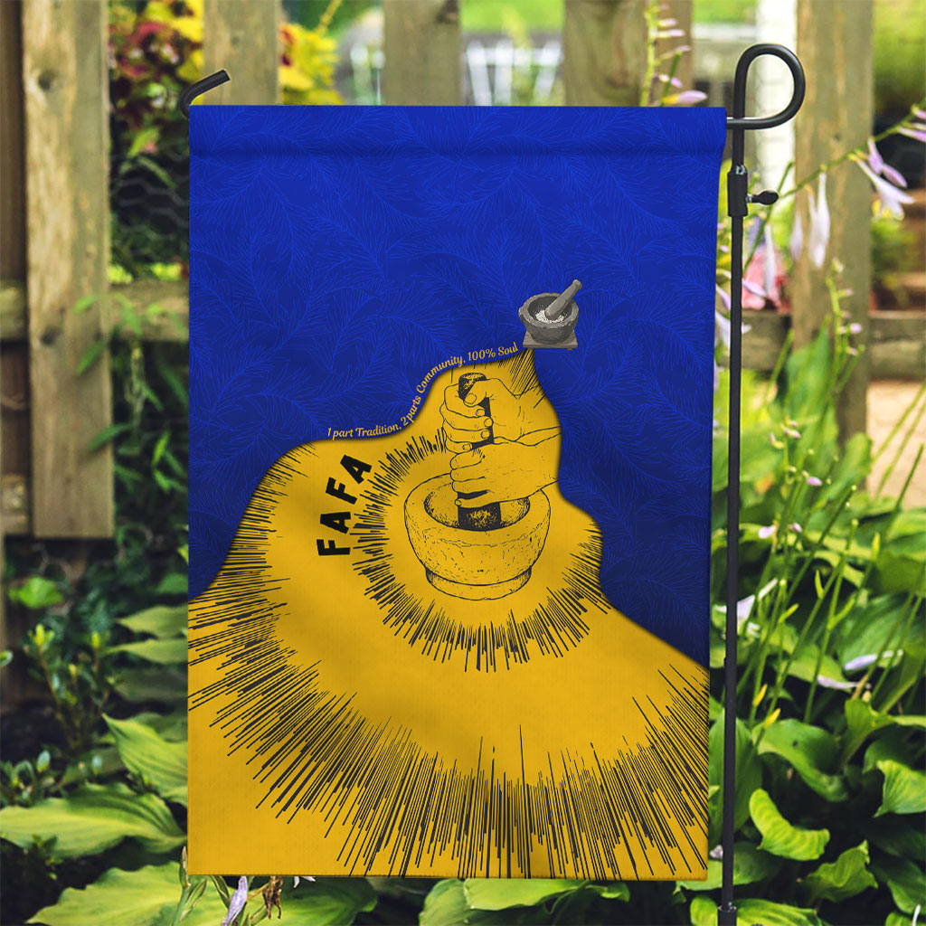 Kosrae Fafa Culinary Heritage Garden Flag Kosraean Gold Taro Tradition Illustration With Coconut Leaves