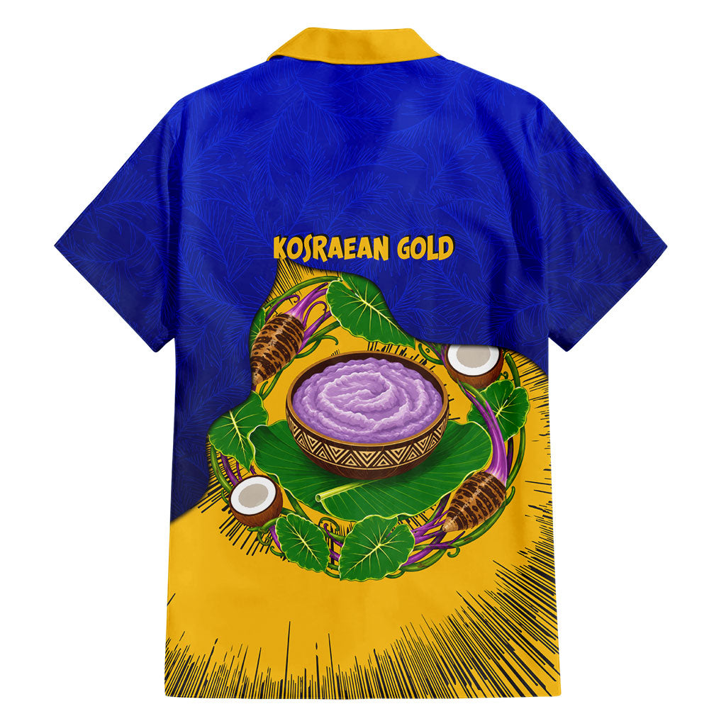 Kosrae Fafa Culinary Heritage Hawaiian Shirt Kosraean Gold Taro Tradition Illustration With Coconut Leaves