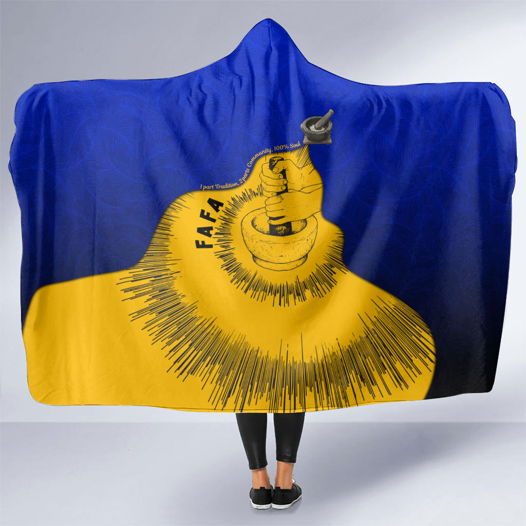 Kosrae Fafa Culinary Heritage Hooded Blanket Kosraean Gold Taro Tradition Illustration With Coconut Leaves