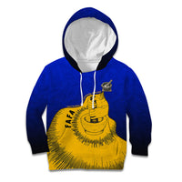 Kosrae Fafa Culinary Heritage Kid Hoodie Kosraean Gold Taro Tradition Illustration With Coconut Leaves