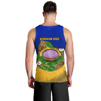 Kosrae Fafa Culinary Heritage Men Tank Top Kosraean Gold Taro Tradition Illustration With Coconut Leaves