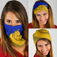Kosrae Fafa Culinary Heritage Neck Gaiter Kosraean Gold Taro Tradition Illustration With Coconut Leaves