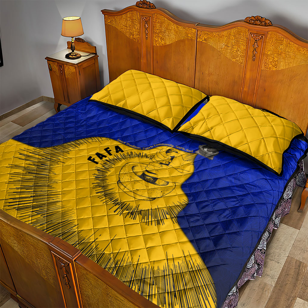 Kosrae Fafa Culinary Heritage Quilt Bed Set Kosraean Gold Taro Tradition Illustration With Coconut Leaves