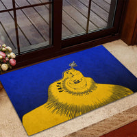 Kosrae Fafa Culinary Heritage Rubber Doormat Kosraean Gold Taro Tradition Illustration With Coconut Leaves