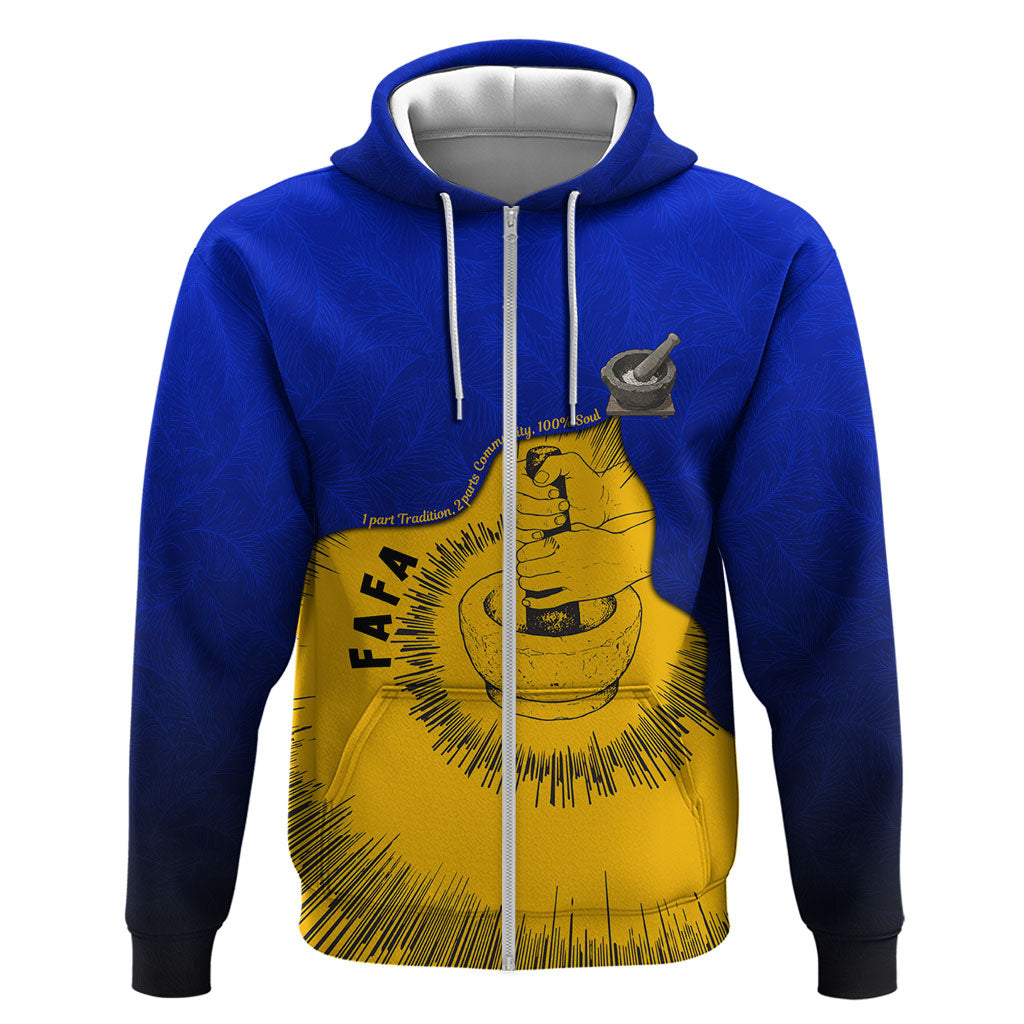 Kosrae Fafa Culinary Heritage Zip Hoodie Kosraean Gold Taro Tradition Illustration With Coconut Leaves