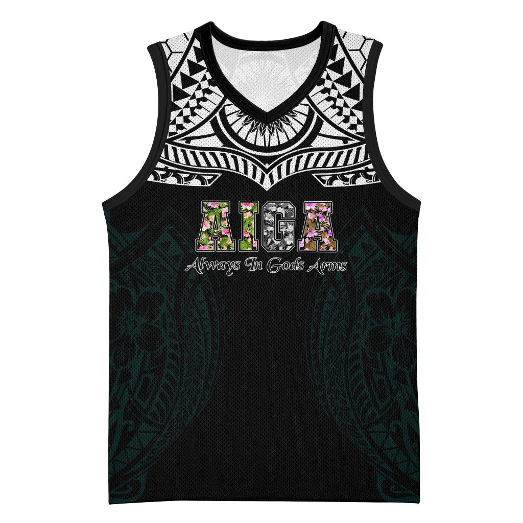 AIGA Always In Gods Arms Samoa Basketball Jersey Polynesian Tribal Tattoo Art Family Heritage Faith