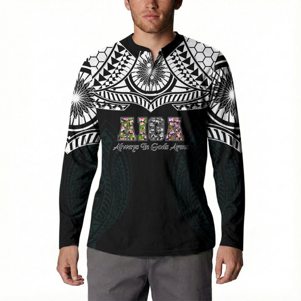AIGA Always In Gods Arms Samoa Button Sweatshirt Polynesian Tribal Tattoo Art Family Heritage Faith TS04 - Polynesian Pride