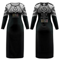 AIGA Always In Gods Arms Samoa Couples Matching Long Sleeve Bodycon Dress and Hawaiian Shirt Polynesian Tribal Tattoo Art Family Heritage Faith TS04 - Polynesian Pride