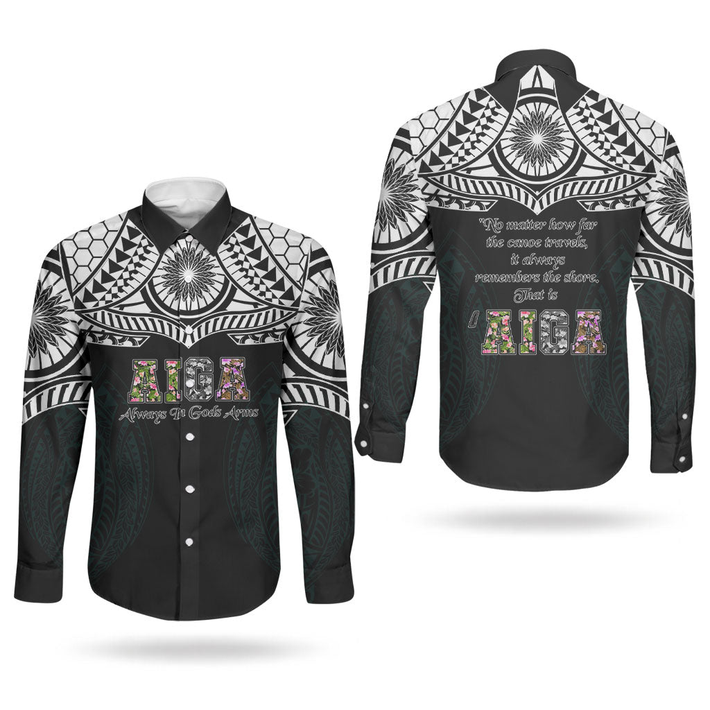 AIGA Always In Gods Arms Samoa Couples Matching Mermaid Dress and Long Sleeve Button Shirt Polynesian Tribal Tattoo Art Family Heritage Faith TS04 - Polynesian Pride