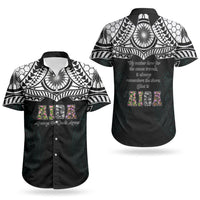 AIGA Always In Gods Arms Samoa Couples Matching Off Shoulder Maxi Dress and Hawaiian Shirt Polynesian Tribal Tattoo Art Family Heritage Faith TS04 - Polynesian Pride