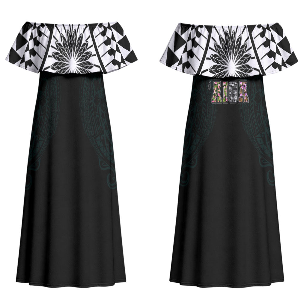 AIGA Always In Gods Arms Samoa Couples Matching Off Shoulder Maxi Dress and Hawaiian Shirt Polynesian Tribal Tattoo Art Family Heritage Faith TS04 - Polynesian Pride