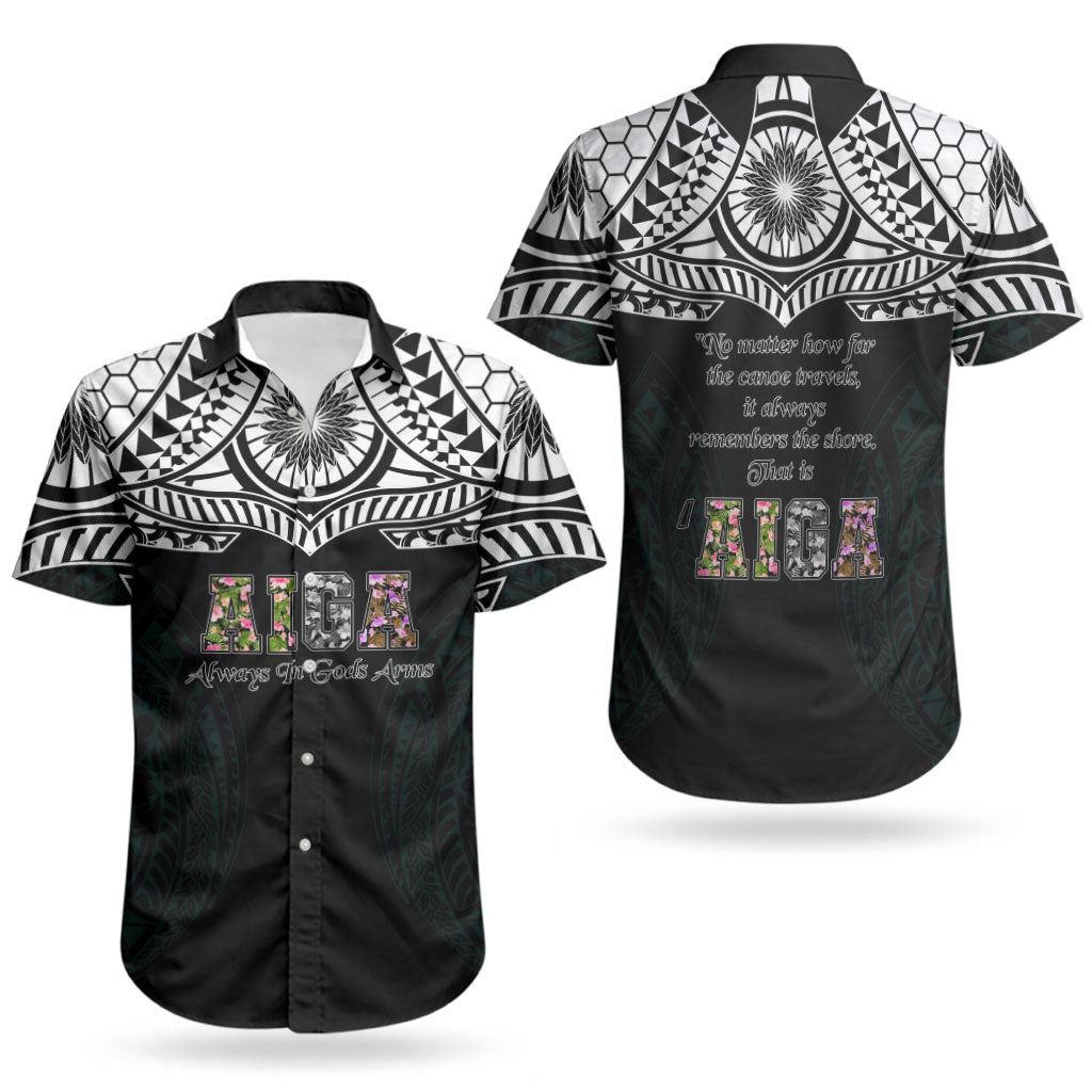 AIGA Always In Gods Arms Samoa Couples Matching Short Sleeve Bodycon Dress and Hawaiian Shirt Polynesian Tribal Tattoo Art Family Heritage Faith TS04 - Polynesian Pride