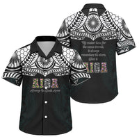 AIGA Always In Gods Arms Samoa Family Matching Puletasi and Hawaiian Shirt Polynesian Tribal Tattoo Art Family Heritage Faith TS04 Son's Shirt Black White - Polynesian Pride