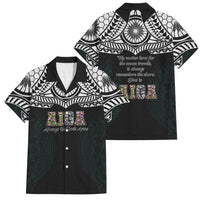 AIGA Always In Gods Arms Samoa Family Matching Short Sleeve Bodycon Dress and Hawaiian Shirt Polynesian Tribal Tattoo Art Family Heritage Faith TS04 Dad's Shirt - Short Sleeve Black White - Polynesian Pride