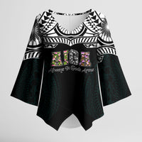 AIGA Always In Gods Arms Samoa Kimono Sleeve Blouse Polynesian Tribal Tattoo Art Family Heritage Faith TS04 Female Black White - Polynesian Pride