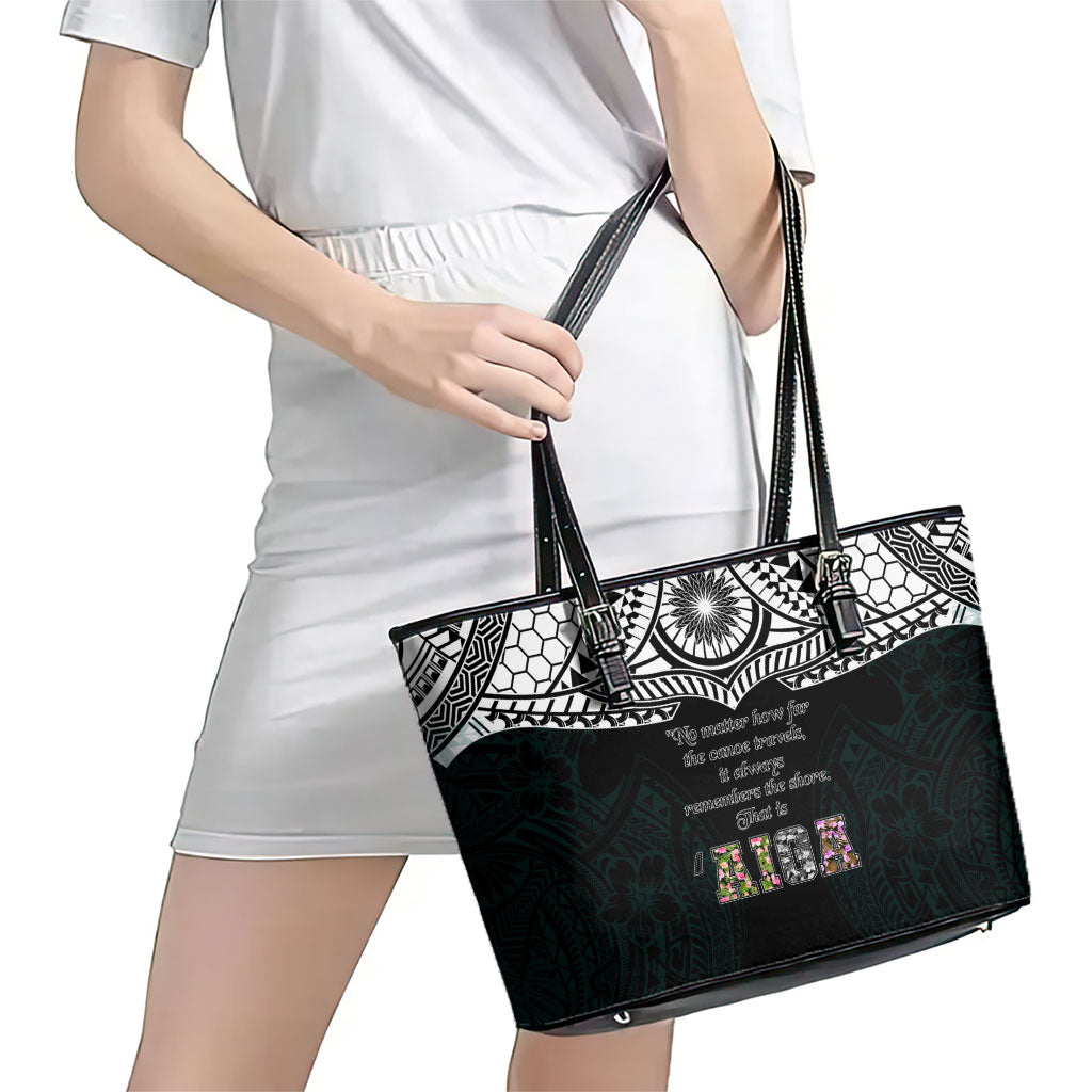 AIGA Always In Gods Arms Samoa Leather Tote Bag Polynesian Tribal Tattoo Art Family Heritage Faith TS04 - Polynesian Pride