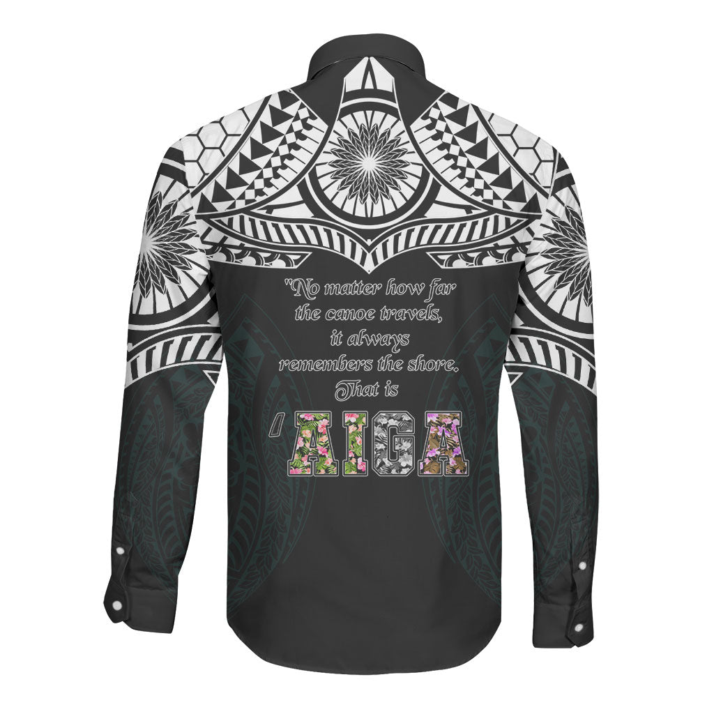 AIGA Always In Gods Arms Samoa Long Sleeve Button Shirt Polynesian Tribal Tattoo Art Family Heritage Faith TS04 - Polynesian Pride