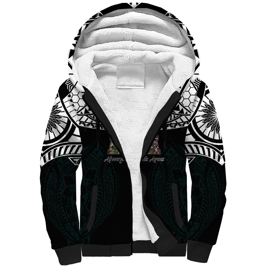 AIGA Always In Gods Arms Samoa Sherpa Hoodie Polynesian Tribal Tattoo Art Family Heritage Faith