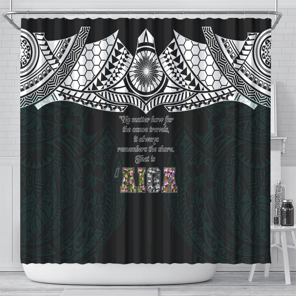 AIGA Always In Gods Arms Samoa Shower Curtain Polynesian Tribal Tattoo Art Family Heritage Faith TS04 - Polynesian Pride