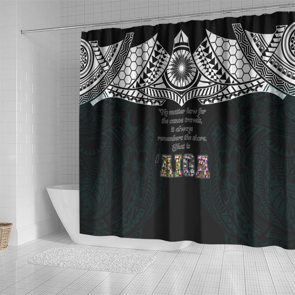 AIGA Always In Gods Arms Samoa Shower Curtain Polynesian Tribal Tattoo Art Family Heritage Faith TS04 - Polynesian Pride