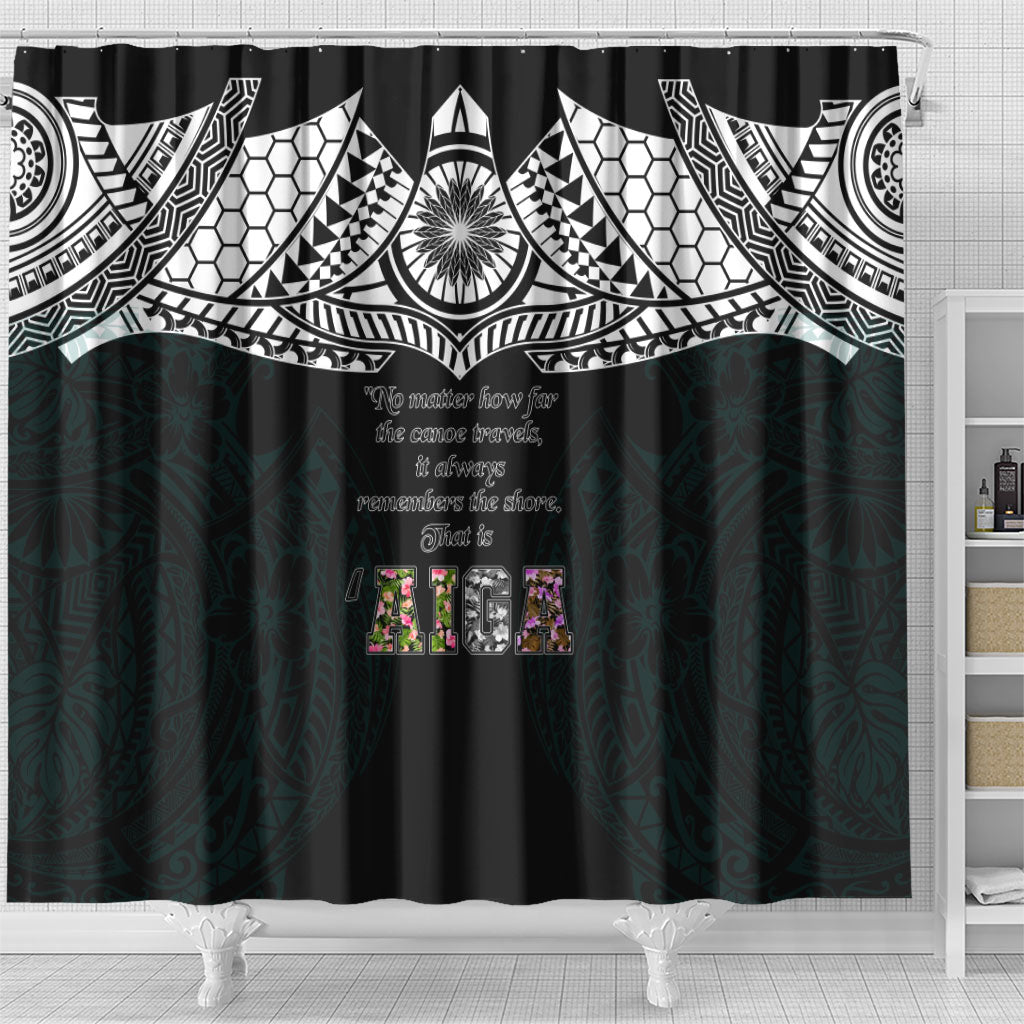 AIGA Always In Gods Arms Samoa Shower Curtain Polynesian Tribal Tattoo Art Family Heritage Faith TS04 - Polynesian Pride