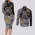 Polynesian Pitbull Couples Matching Long Sleeve Bodycon Dress and Long Sleeve Button Shirts Polynesian Pattern And Pitbull TS04 - Polynesian Pride