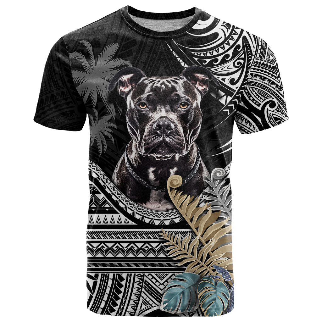 Polynesian Pitbull T Shirt Polynesian Pattern And Pitbull TS04 Black - Polynesian Pride