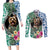 Polynesian Yorkshire Terrier Couples Matching Long Sleeve Bodycon Dress and Long Sleeve Button Shirts Polynesian Pattern And Yorkshire Terrier TS04 Multicolor - Polynesian Pride