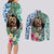 Polynesian Yorkshire Terrier Couples Matching Long Sleeve Bodycon Dress and Long Sleeve Button Shirts Polynesian Pattern And Yorkshire Terrier TS04 - Polynesian Pride