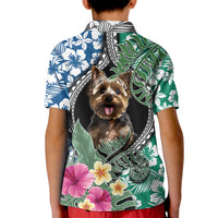 Polynesian Yorkshire Terrier Kid Polo Shirt Polynesian Pattern And Yorkshire Terrier TS04 - Polynesian Pride