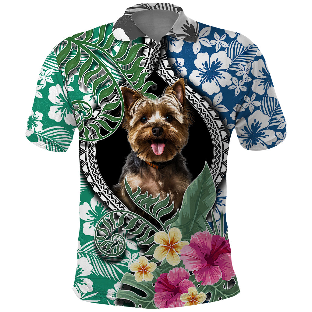 Polynesian Yorkshire Terrier Polo Shirt Polynesian Pattern And Yorkshire Terrier Dog TS04 Multicolor - Polynesian Pride