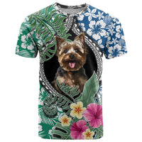 Polynesian Yorkshire Terrier T Shirt Polynesian Pattern And Yorkshire Terrier TS04 Multicolor - Polynesian Pride