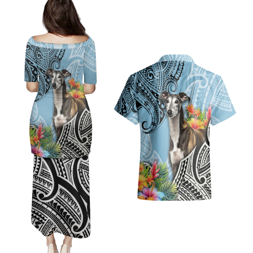 Polynesian Greyhound Couples Matching Puletasi Dress and Hawaiian Shirt Polynesian Pattern And Greyhound TS04 - Polynesian Pride