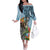 Polynesian Greyhound Off The Shoulder Long Sleeve Dress Polynesian Pattern And Greyhound TS04 Women Cyan - Polynesian Pride