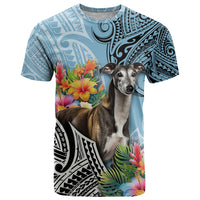 Polynesian Greyhound T Shirt Polynesian Pattern And Greyhound TS04 Cyan - Polynesian Pride